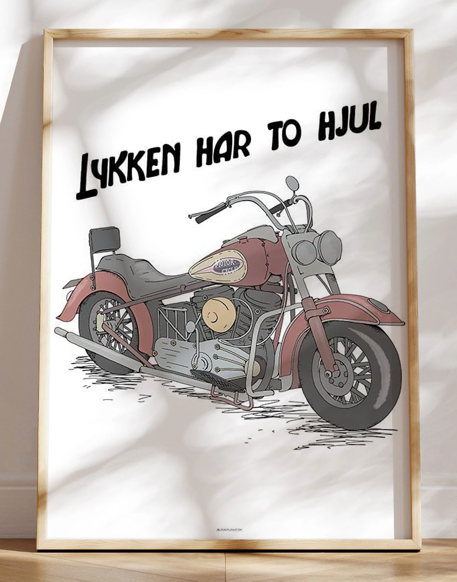 Motorcykelplakat Rød Motorcykel