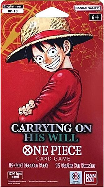 One Piece Card Game: Op13: Carrying On His Will Sleeved Booster Pack  Blister