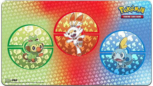 Pokemon Spillemåtte  Playmat  Sword   Shield: Galar Starters  Grookey  Scorbunny  Sobble  Ultra Pro  15356