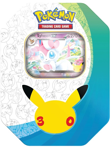 Pokemon Tin Kasse: 2026 Fall: Sylveon Ex Mega Evolution: 30th Celebration Collector   Tin Box    Boosters