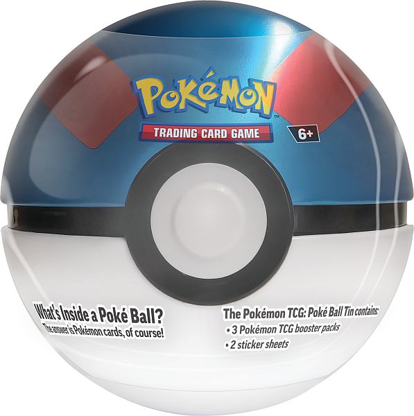 Pokemon Tin Kasse Poke Ball  Pokeball  Tin: Great Ball  2024     Boosters   Stickers