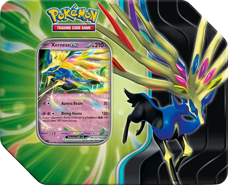 Pokemon Tin Kasse 2025 Wave   Spring  Usa Version : Xerneas Ex Azure Legends Collector   Tin Box    Boosters