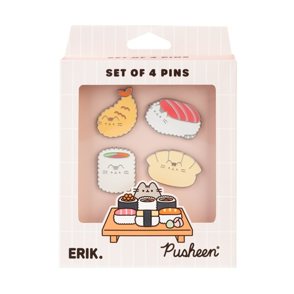 Pusheen Sushi Roll Pin Badges  -pack