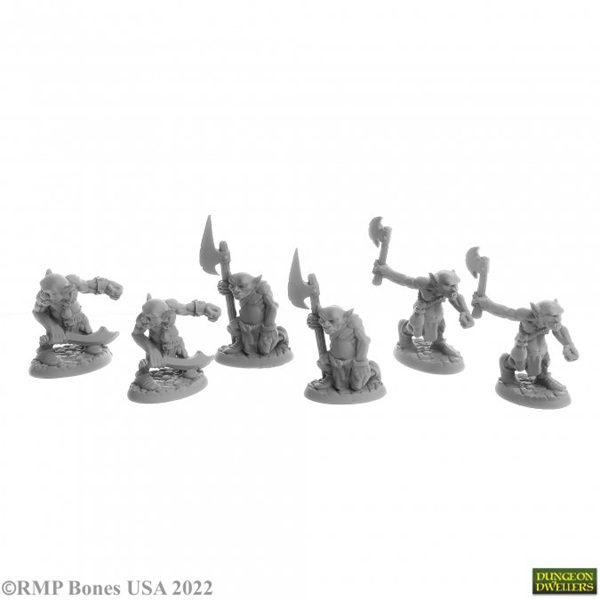 Reaper Bones Usa Dungeon Dwellers: Goblin Raiders     Plastic Miniatures