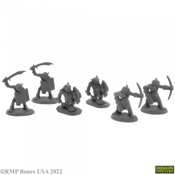 Reaper Bones Usa Dungeon Dwellers: Goblin Skirmishers     Plastic Miniatures