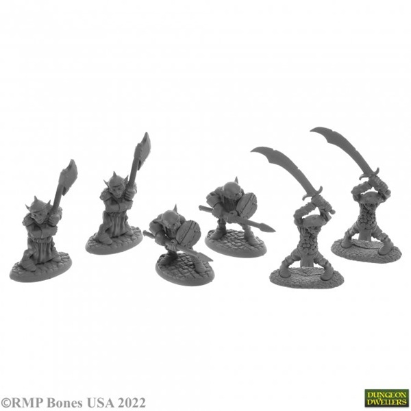 Reaper Bones Usa Dungeon Dwellers: Goblin Warriors     Plastic Miniatures