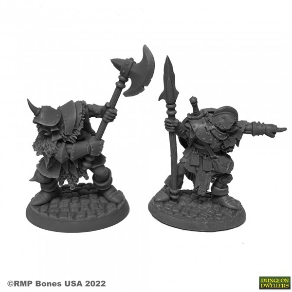 Reaper Bones Usa Dungeon Dwellers: Orcs Of The Ragged Wound Leaders     Plastic Miniatures