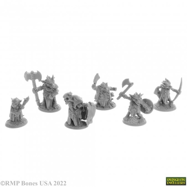 Reaper Bones Usa Dungeon Dwellers: Ratpelt Kobold Leaders     Plastic Miniatures