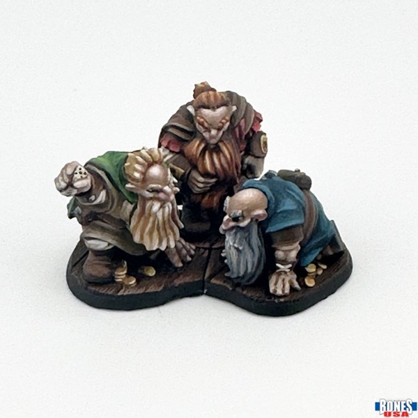 Reaper Bones Usa Reaper Legends: Townsfolk: Gambling Dwarves     Plastic Miniatures
