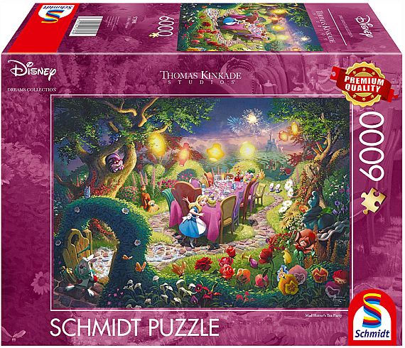 Schmidt Puzzle  Puslespil  Disney Thomas Kinkade: Mad Hatter 226 128 153   Tea Party  6000 Pieces