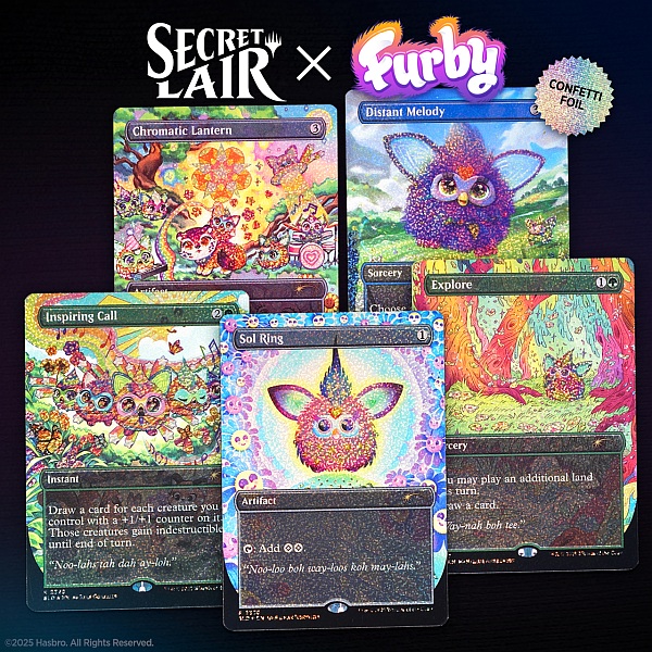 Secret Lair Drop Series  2025 : Secret Scare Superdrop: Secret Lair   Furby: Doo-ay Noo-lah 226 128 139   Confetti Foil