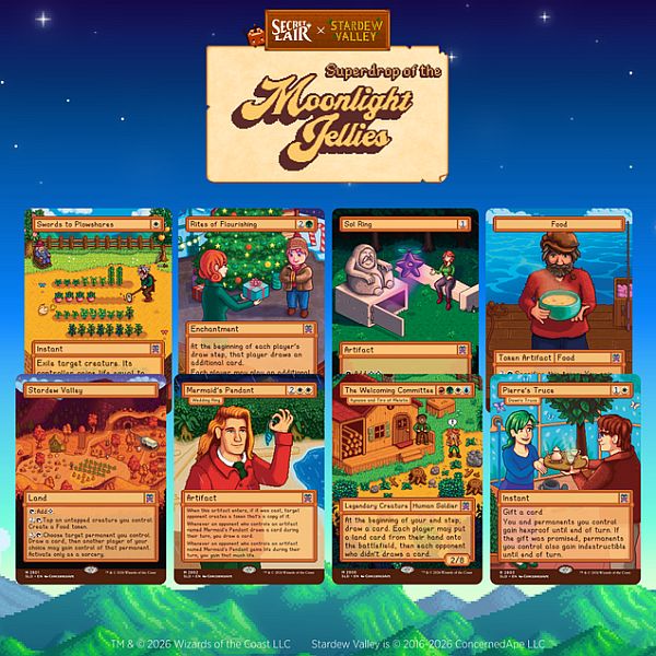 Secret Lair Drop Series 2026 : Superdrop Of The Moonlight Jellies: Secret Lair Stardew Valley: Welcome To Stardew Valley Regular