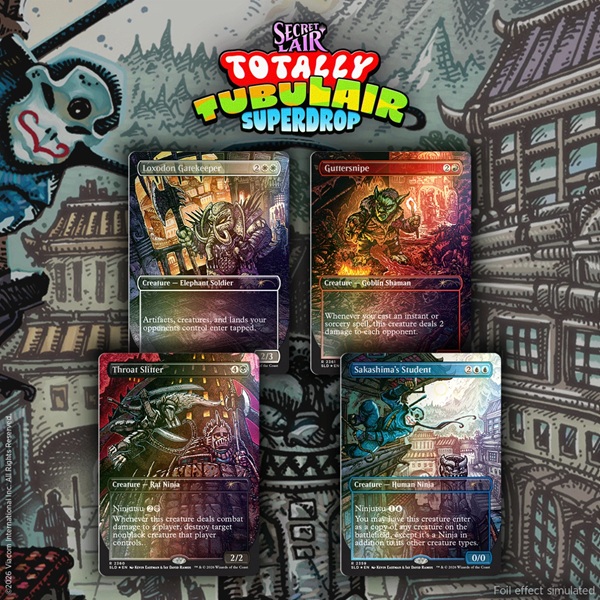 Secret Lair Drop Series  2026 : Totally Tubulair Superdrop: Secret Lair   Teenage Mutant Ninja Turtles: Featuring: Kevin Eastman  Colors   Foil