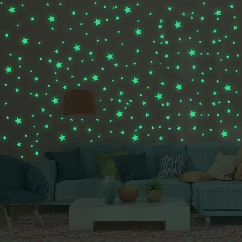 Selvlysende Wallsticker Med Stjerner  Stjerner Og Flere Stjerner  Hele 333 Stk