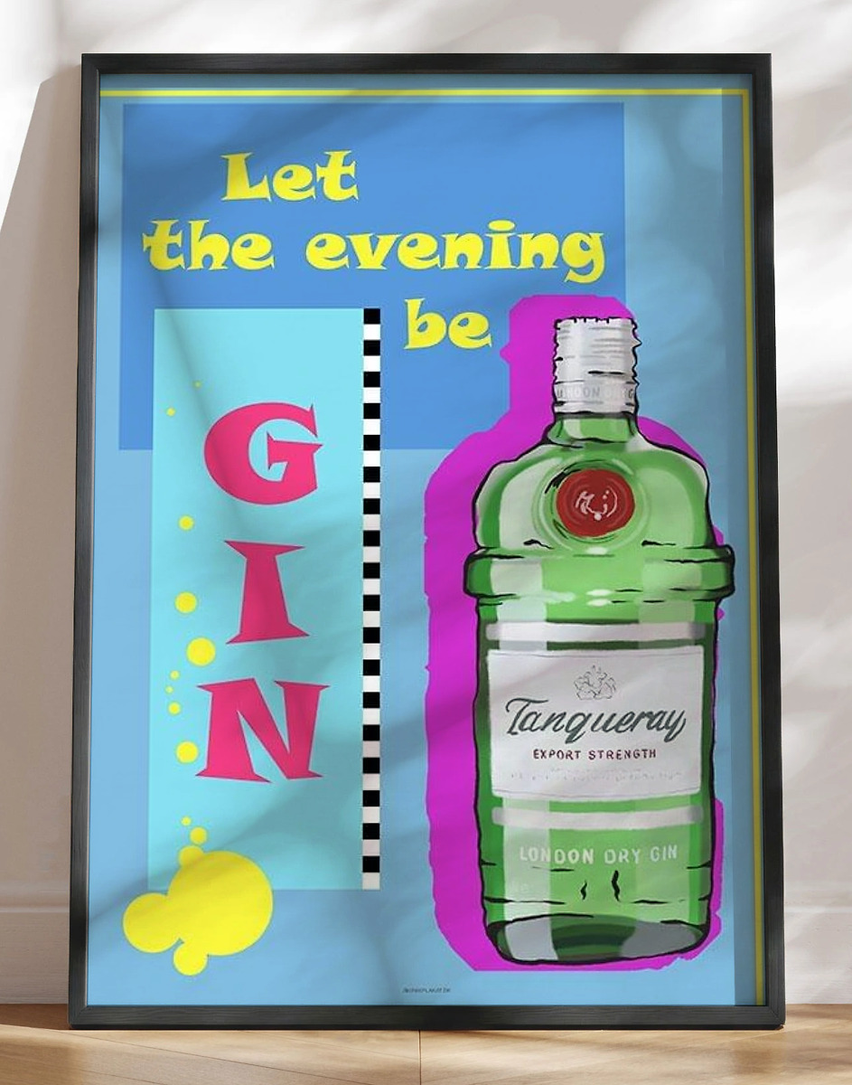 Sjov Gin Plakat   Kraftige Farver