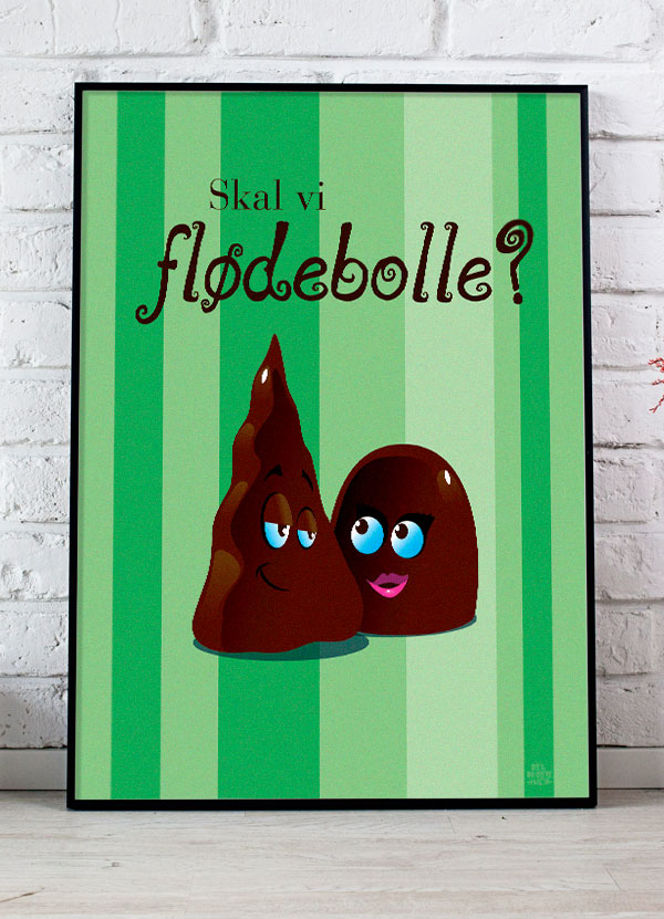 Skal Vi Flødebolle-plakat Grøn 21 29 A4 Kr 199 -