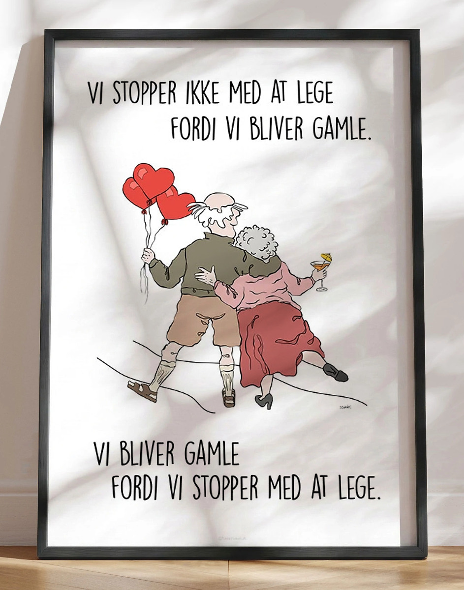 Sød Bedsteforældre Plakat Om At Huske At Lege