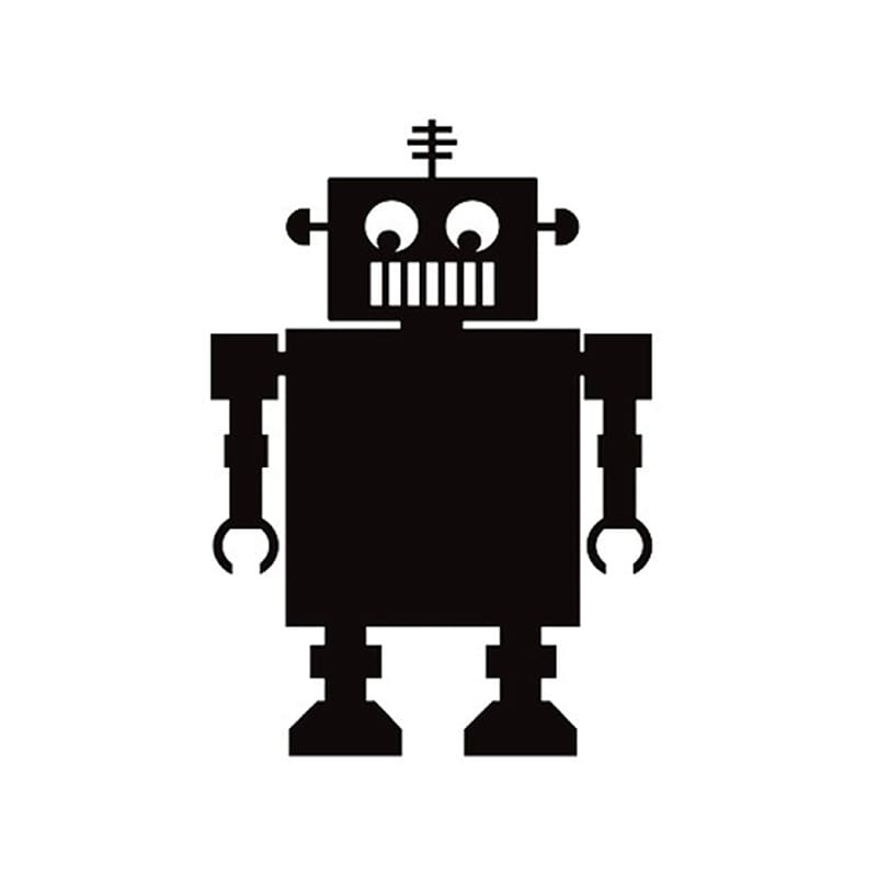Sød Og Sjov Robot Tavle Wallsticker Wallsticker Til Kridt 69x49cm