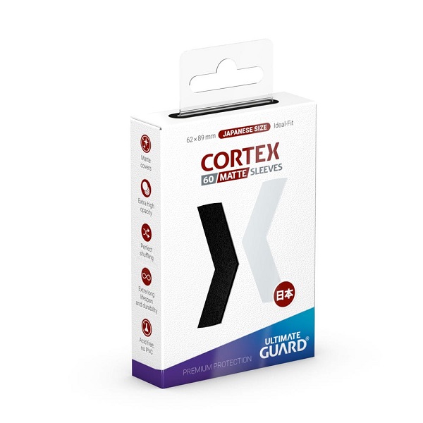 Ultimate Guard Cortex Sleeves  Kortlommer  Japanese Size Matte Black  Sort   60 Sleeves