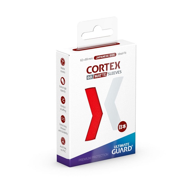 Ultimate Guard Cortex Sleeves  Kortlommer  Japanese Size Matte Red    195 184     60 Sleeves