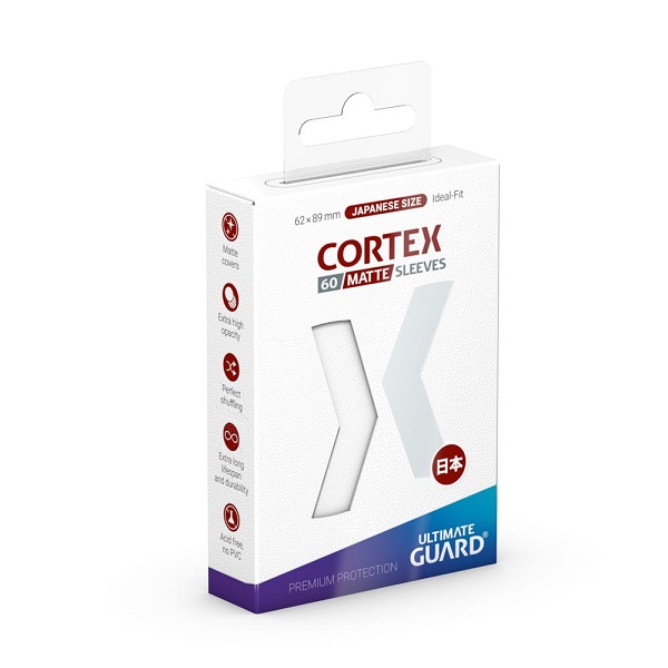 Ultimate Guard Cortex Sleeves  Kortlommer  Japanese Size Matte White  Hvid   60 Sleeves