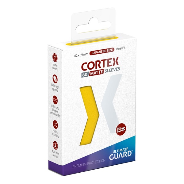 Ultimate Guard Cortex Sleeves  Kortlommer  Japanese Size  Yugioh-st 195 184 Rrelse  Matte Yellow  60 Sleeves