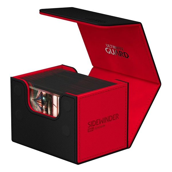 Ultimate Guard Sidewinder Deck Case  Deck Box  100  Standard Size Xenoskin Synergy Black Red