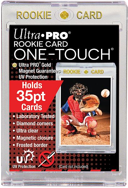 Ultra Pro One-touch Magnetic Holder  Quot Rookie Card Quot  Standard Size      Quot        Quot  35pt Uv Sleeves  85266-uv