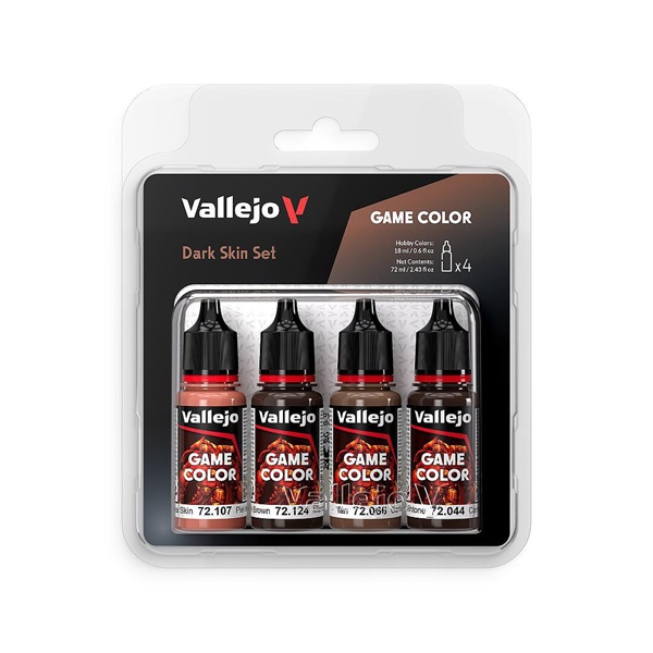 Vallejo Maling Game Color: Dark Skin Color Set   Colors 18ml