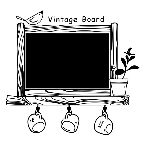 Vintage Board  Wallsticker Tavle Til Kridt  98x86cm