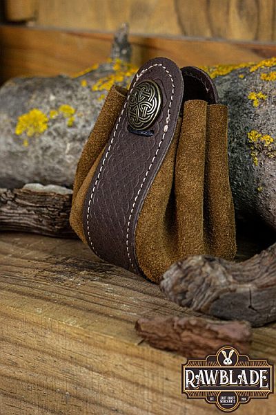 Wanderer Pouch Big  Splitleather  Brown Rawblade One Size Live Rollespils Pung