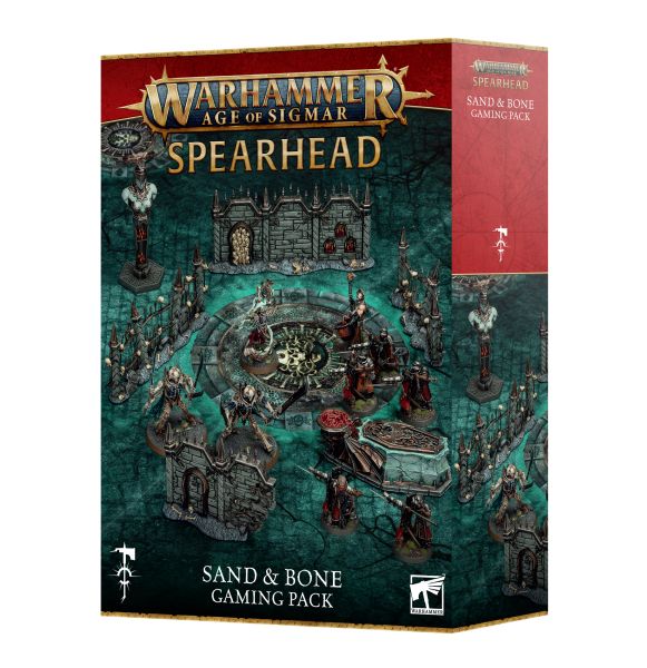 Warhammer:  Age Of Sigmar  4th Edition  Spearhead: Sand   Bone Gaming Pack  Game Board  Scenery  Cards  60120299008