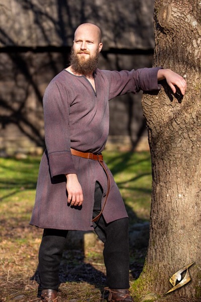Woodland Tunic Burgundy Grey Small Epic Armoury Live Rollespil