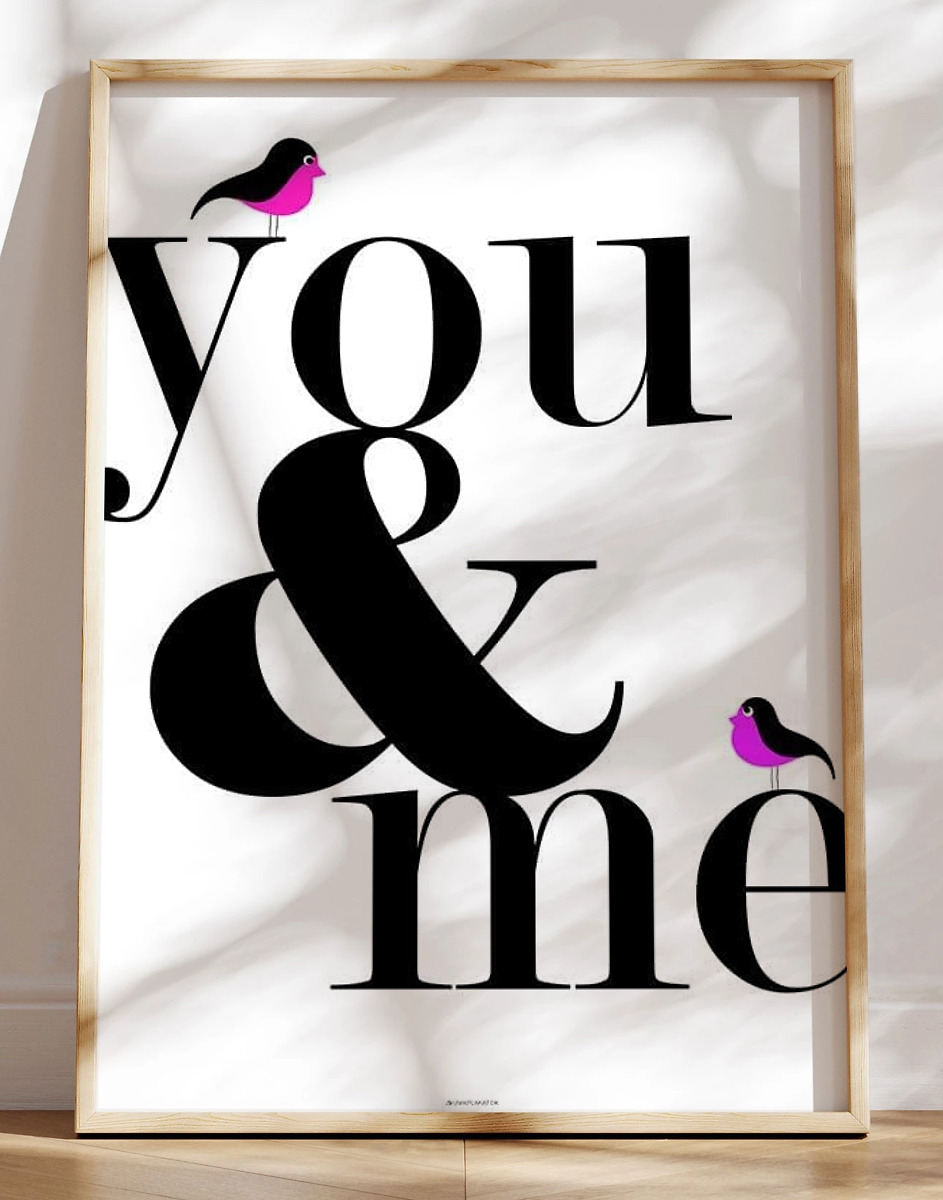 You And Me Plakat Med Fugle